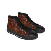 Tribal Sun & Feather Pattern High-Top Shoes