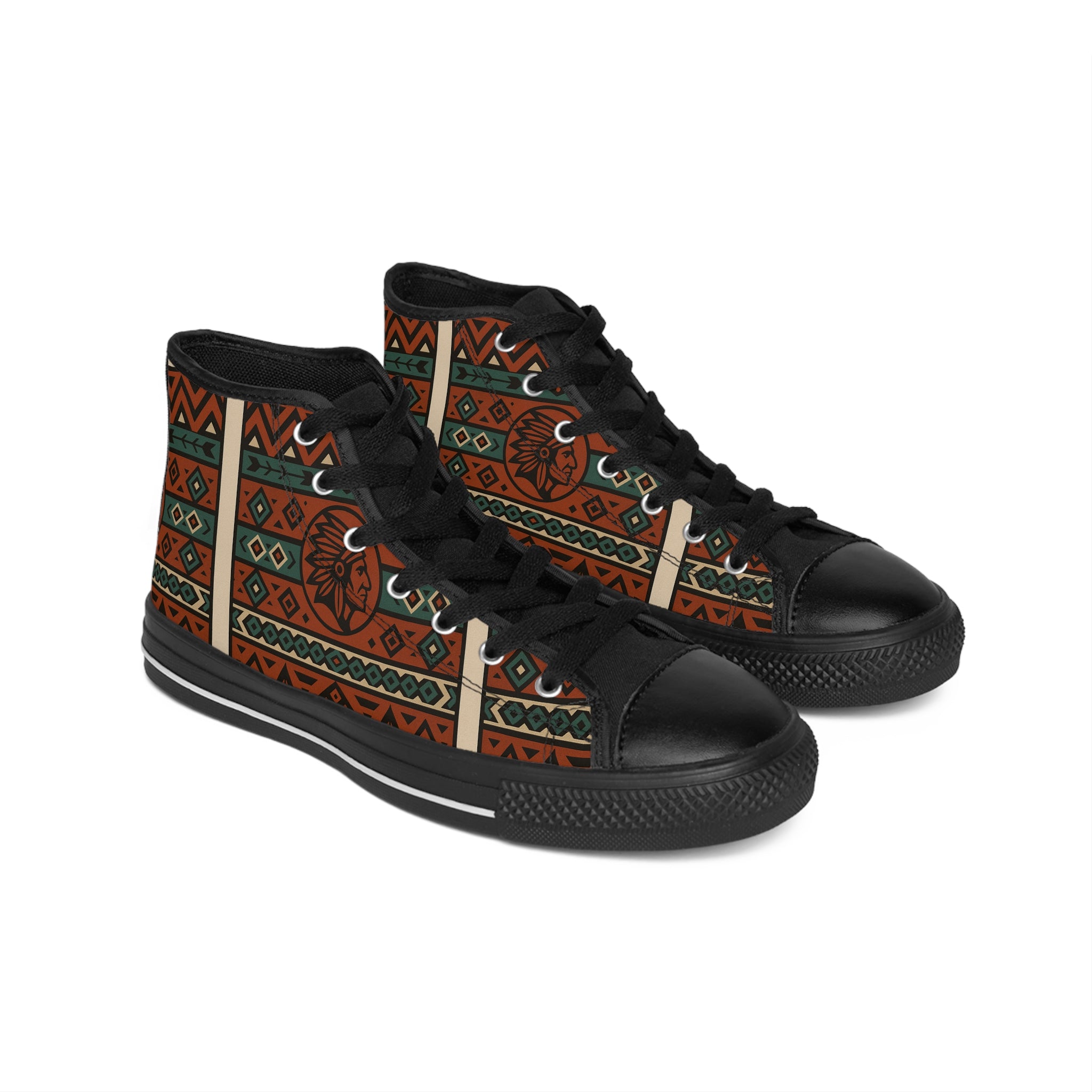 Tribal Chief Spirit Pattern High-Top Shoes