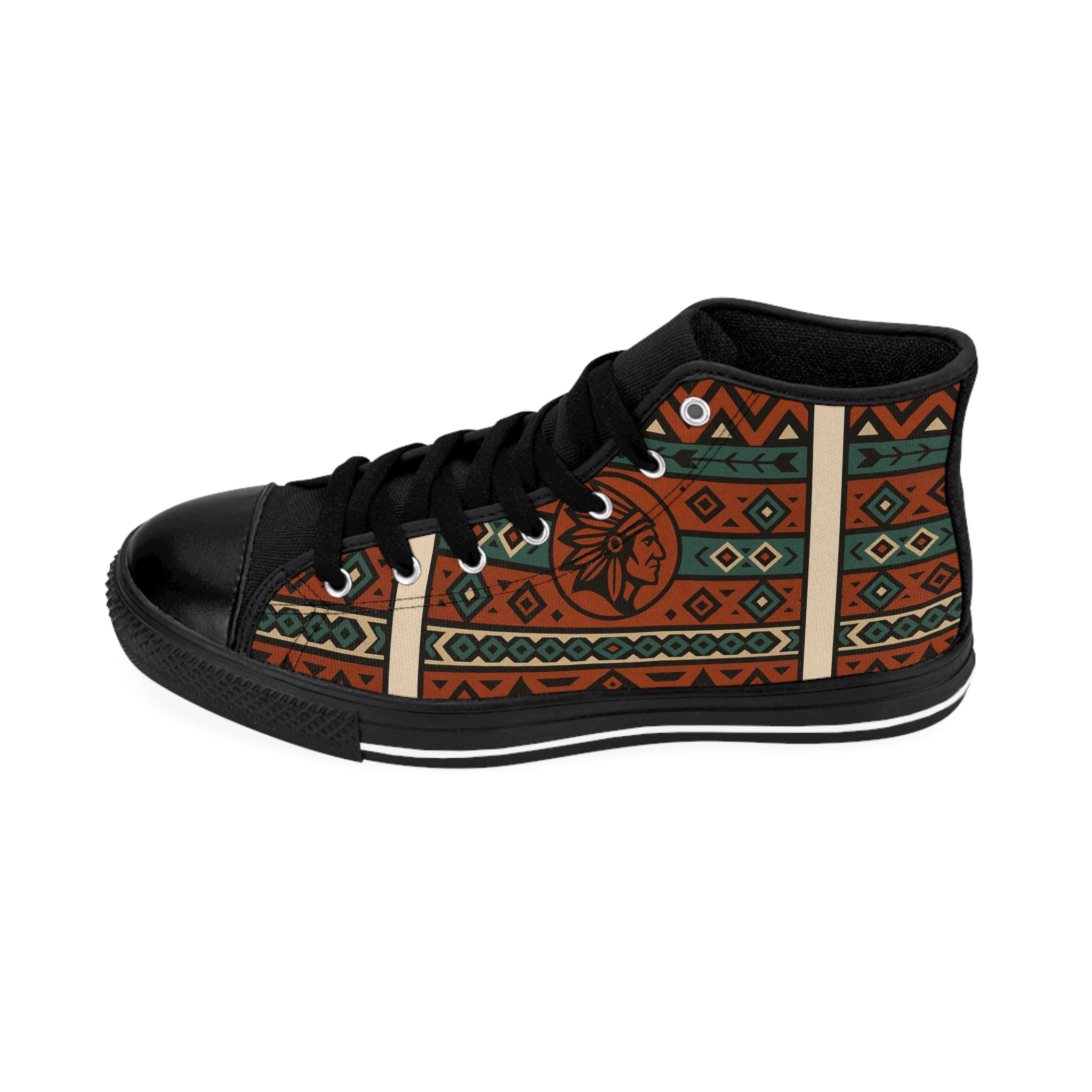 Tribal Chief Spirit Pattern High-Top Shoes
