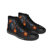 Flaming Vegvisir Compass High-Top Shoes
