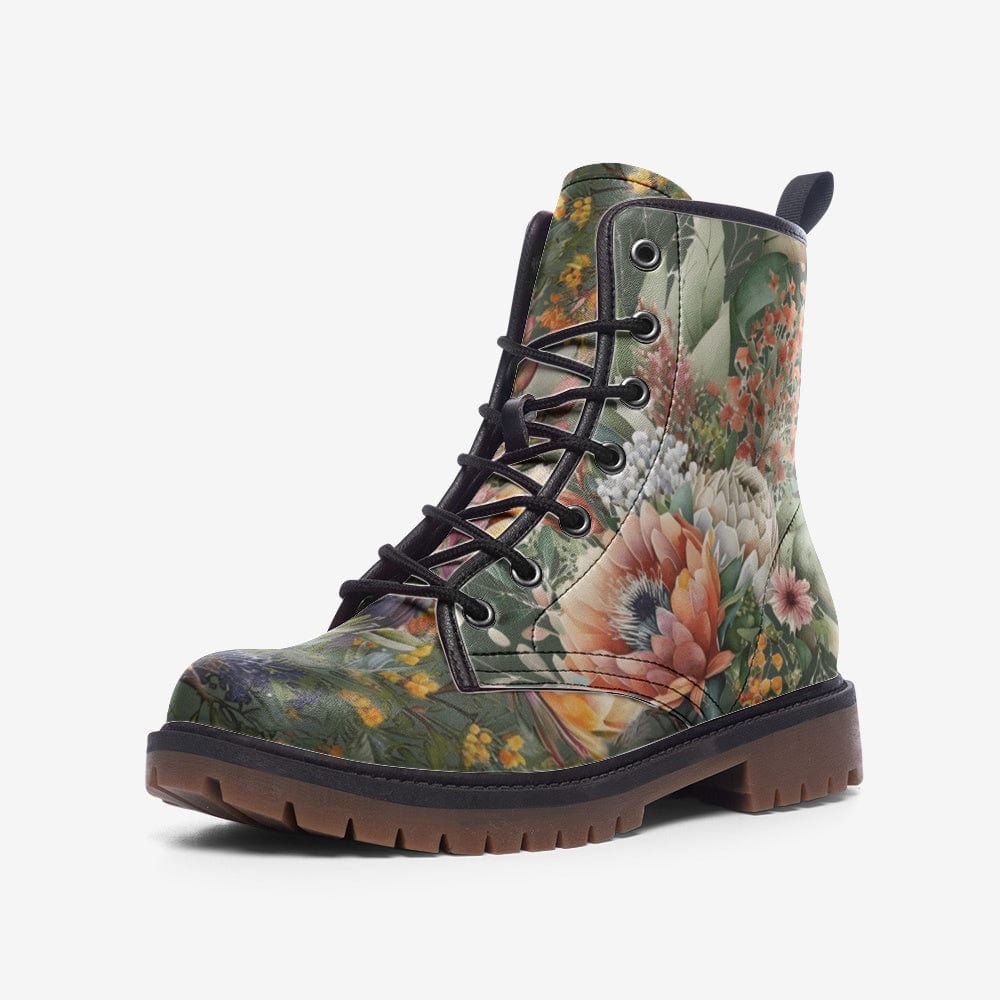 Australian Native Flowers Combat Boots