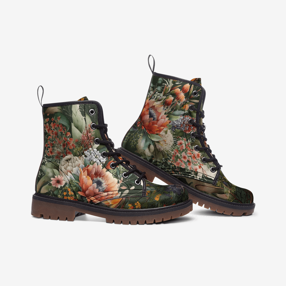 Australian Native Flowers Combat Boots