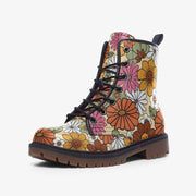 Hippie Flower Power Combat Boots