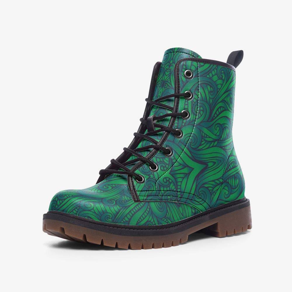 Maori Green Fern Combat Boots