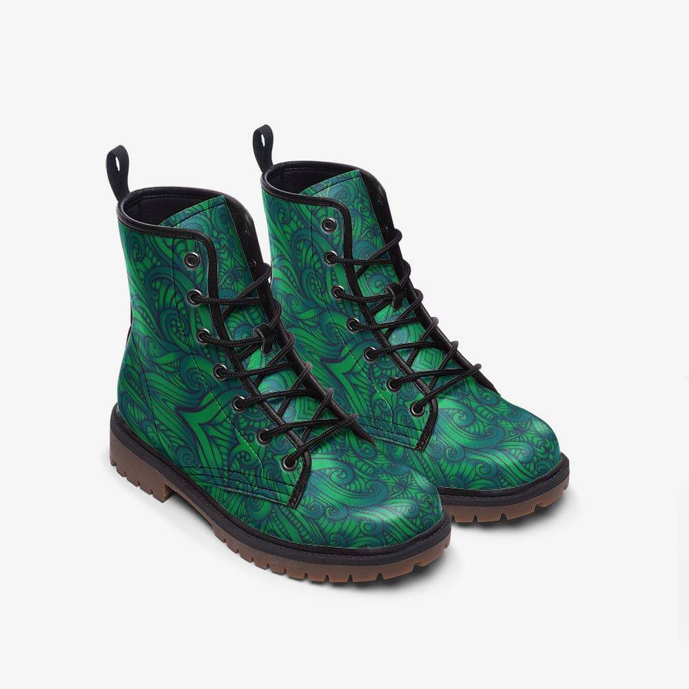 Maori Green Fern Combat Boots