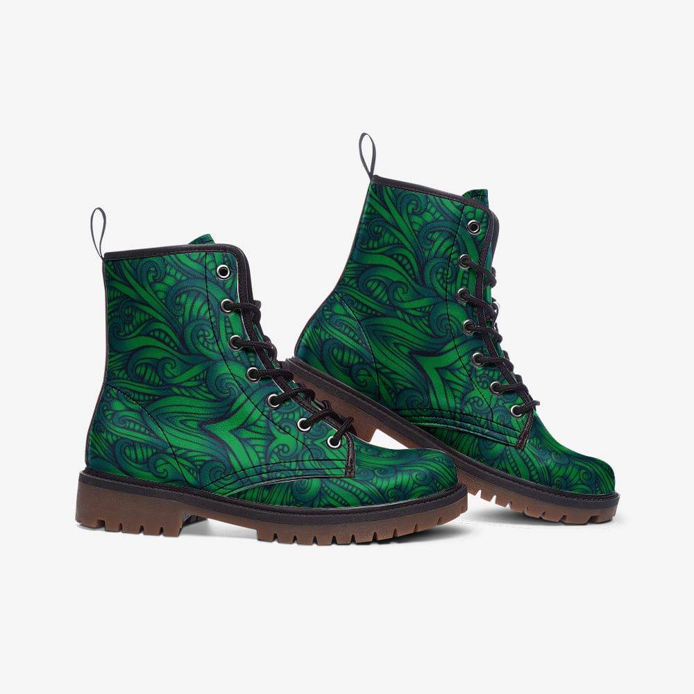 Maori Green Fern Combat Boots