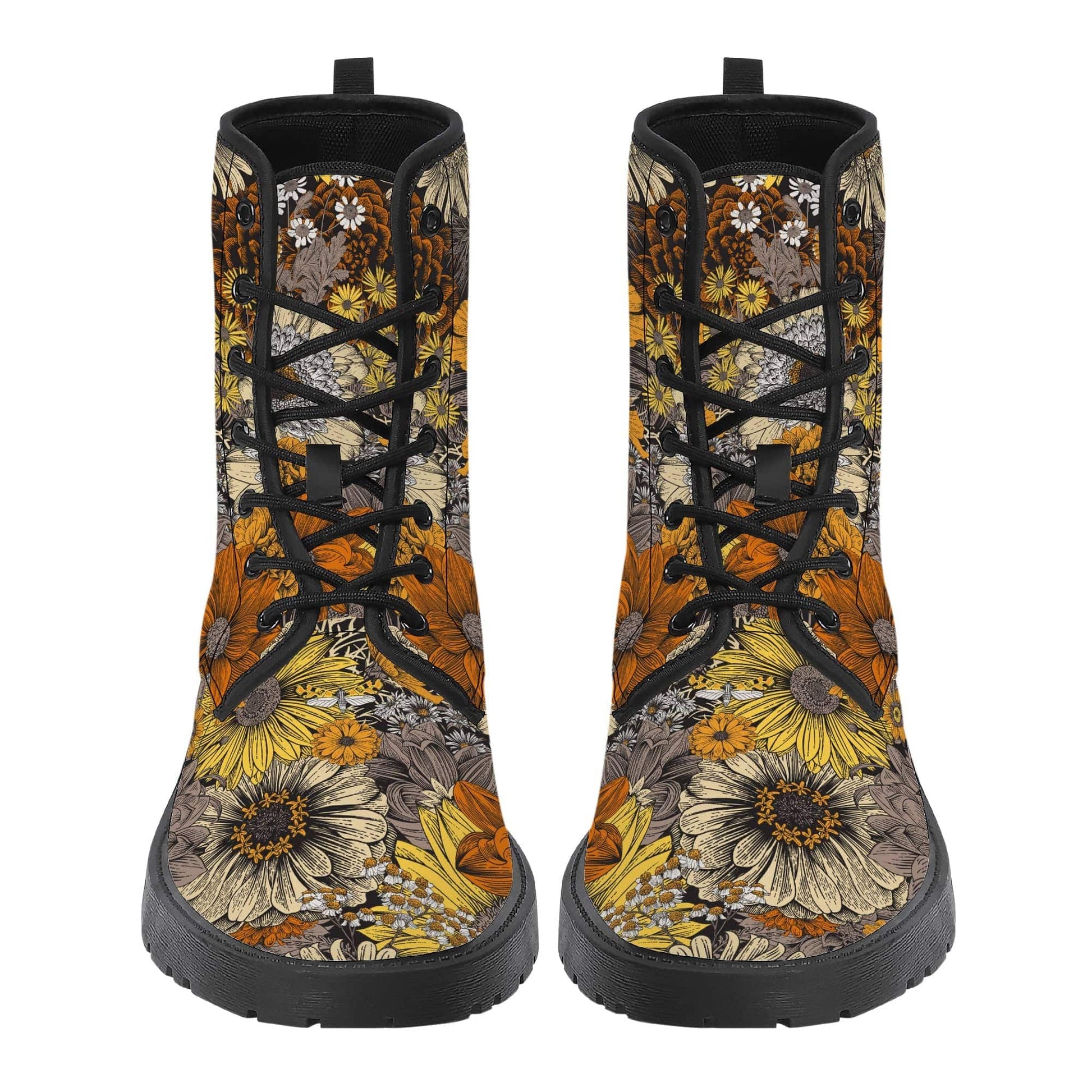 Fall Flowers Vegan Leather Boots