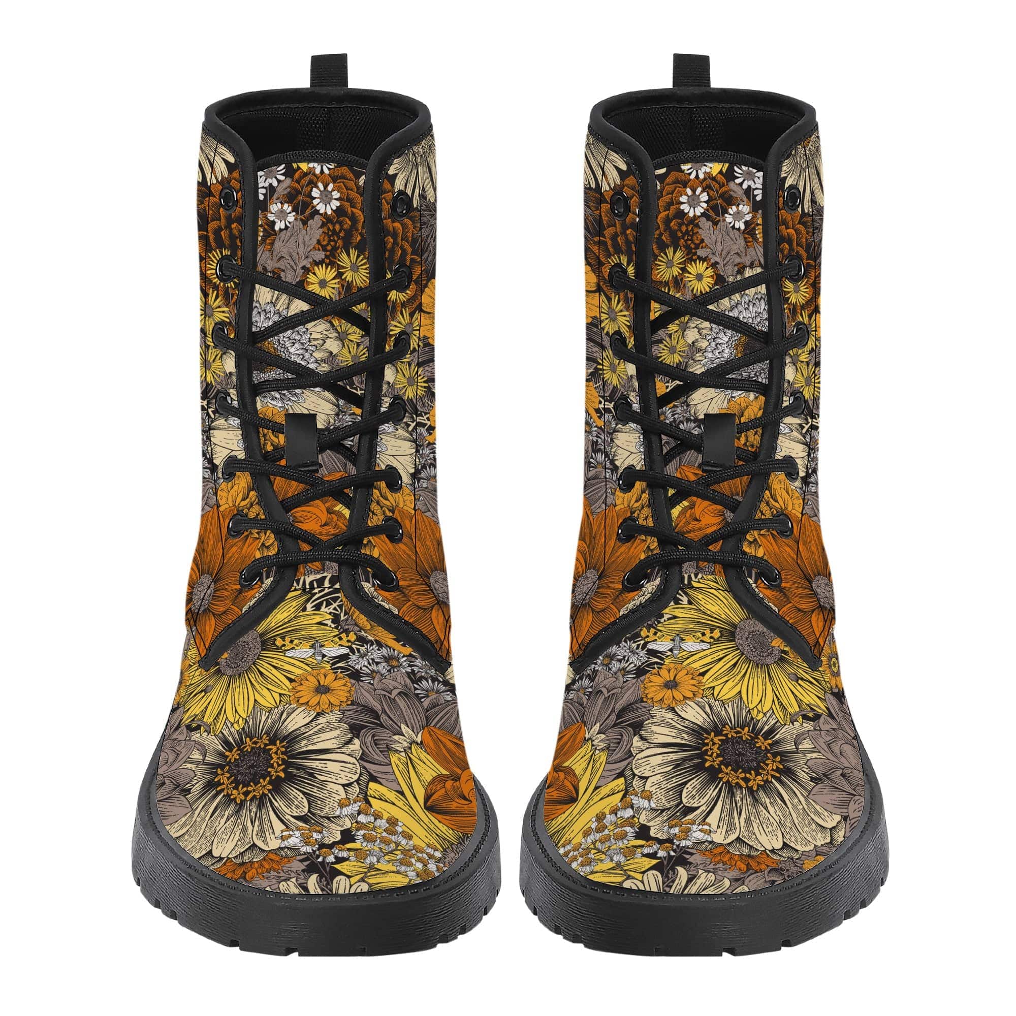 Fall Flowers Vegan Leather Boots