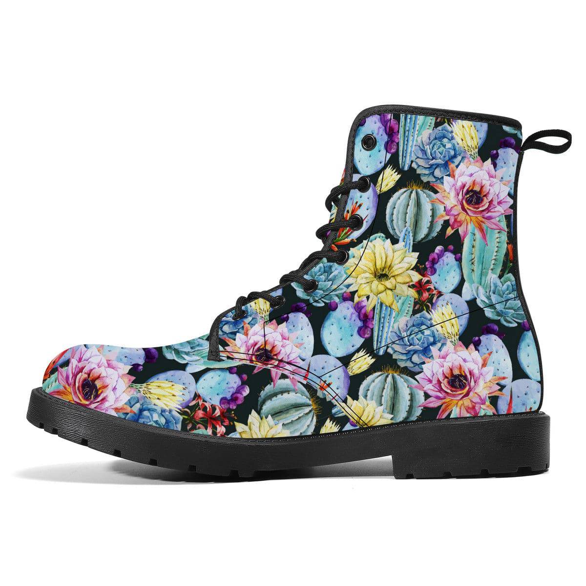 Watercolour Cactus Vegan Leather Boots
