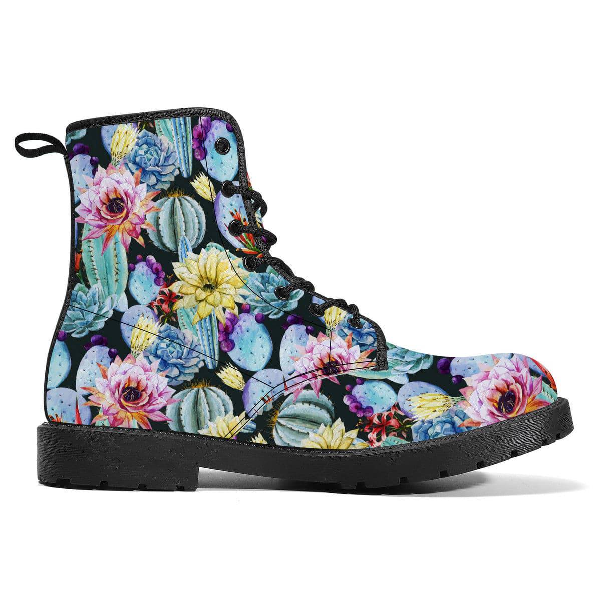 Watercolour Cactus Vegan Leather Boots