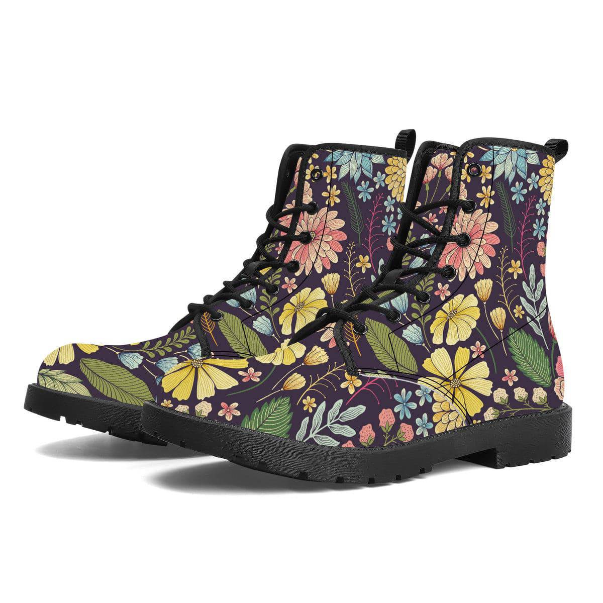 Vintage Botanical Vegan Leather Boots