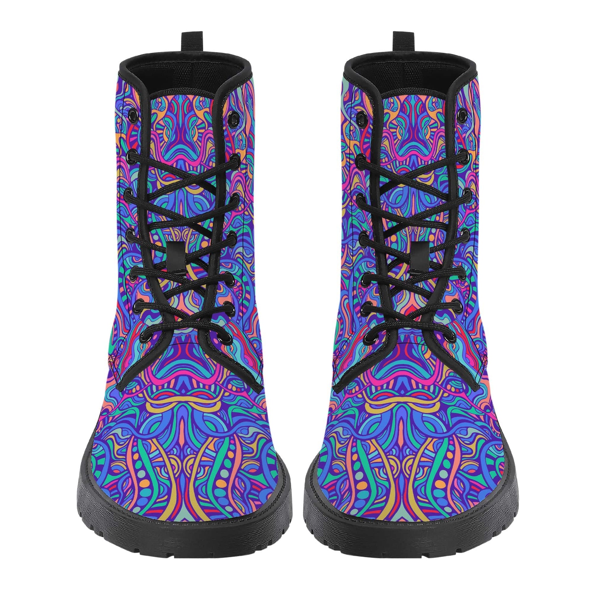 Psychedelic Aurora Vegan Leather Boots