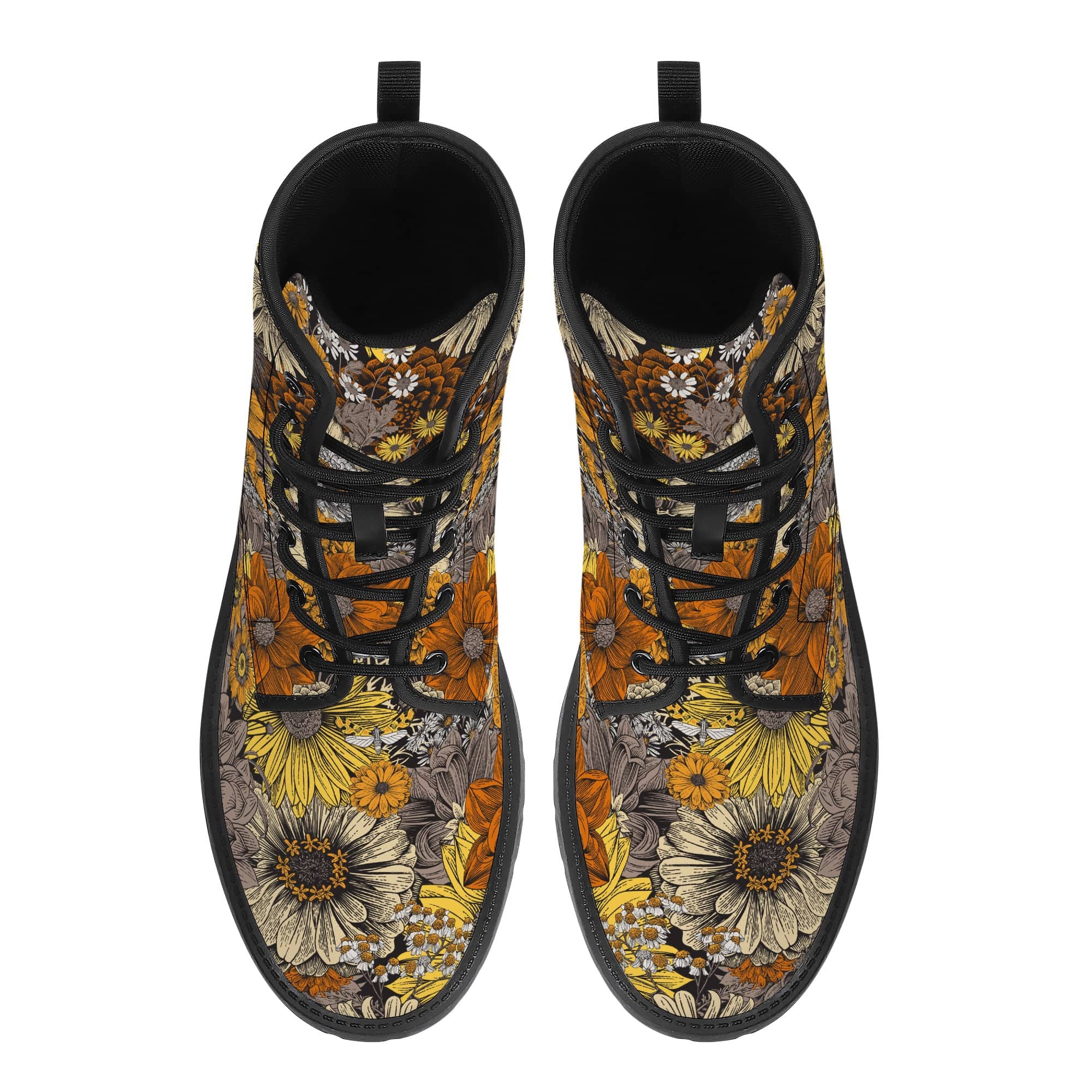 Fall Flowers Vegan Leather Boots
