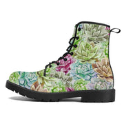 Multicolour Succulents Vegan Leather Boots