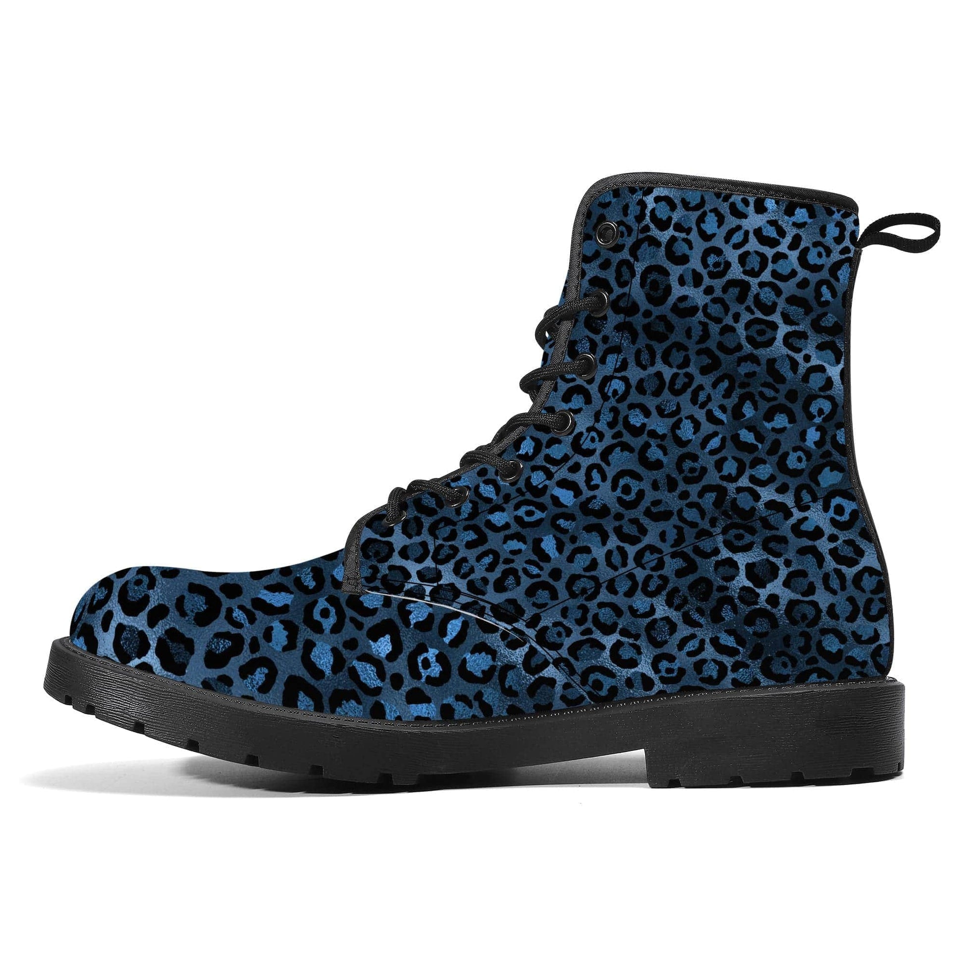 Blue Cheetah Vegan Leather Boots
