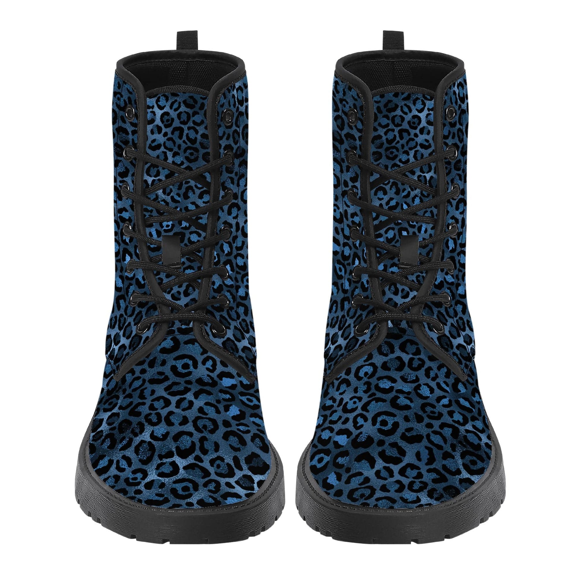 Blue Cheetah Vegan Leather Boots