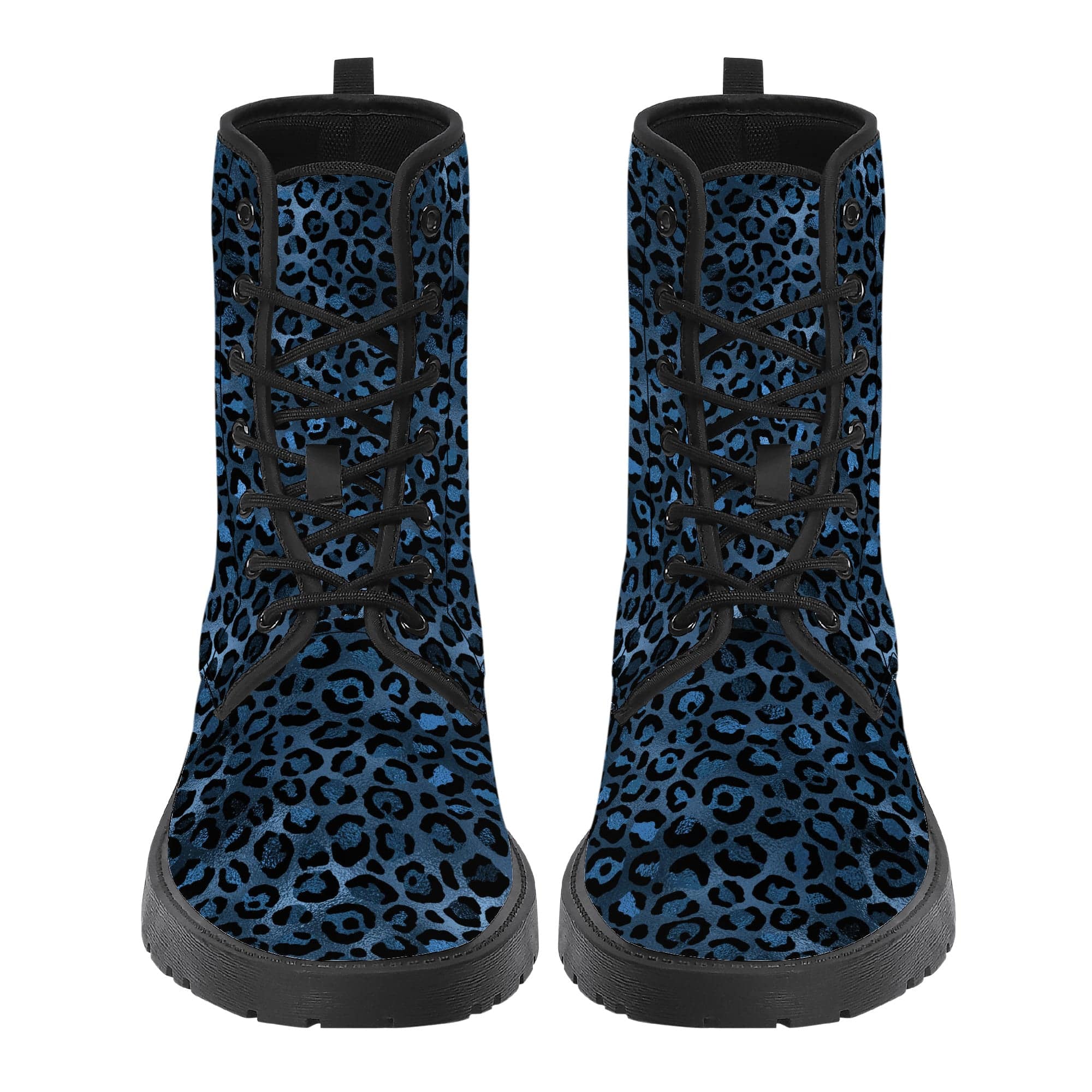 Blue Cheetah Vegan Leather Boots