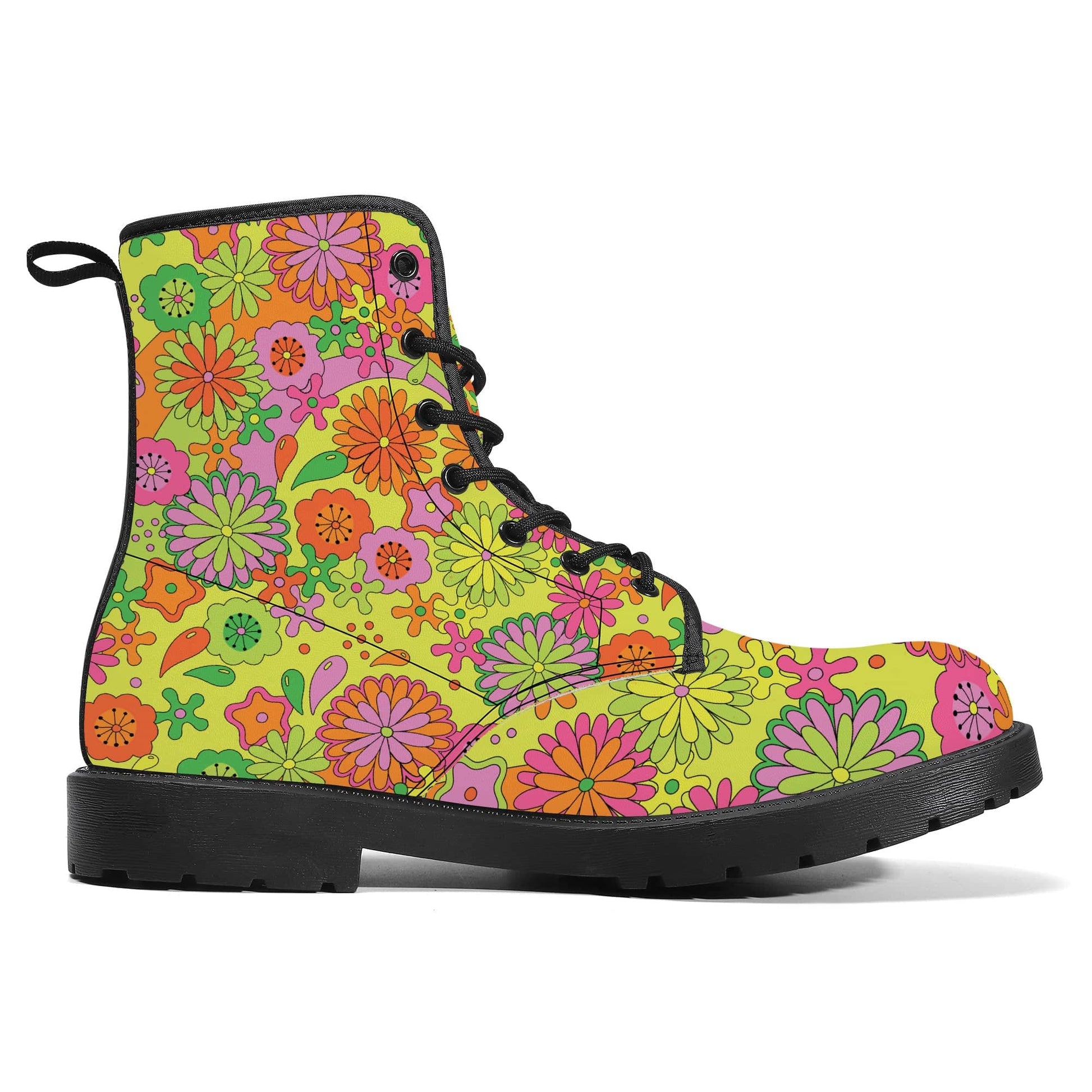 Trippy Flowers Vegan Leather Boots