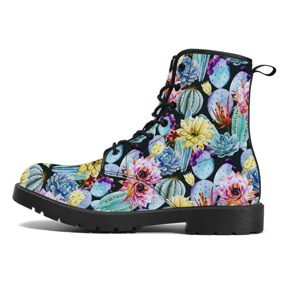 Watercolour Cactus Vegan Leather Boots