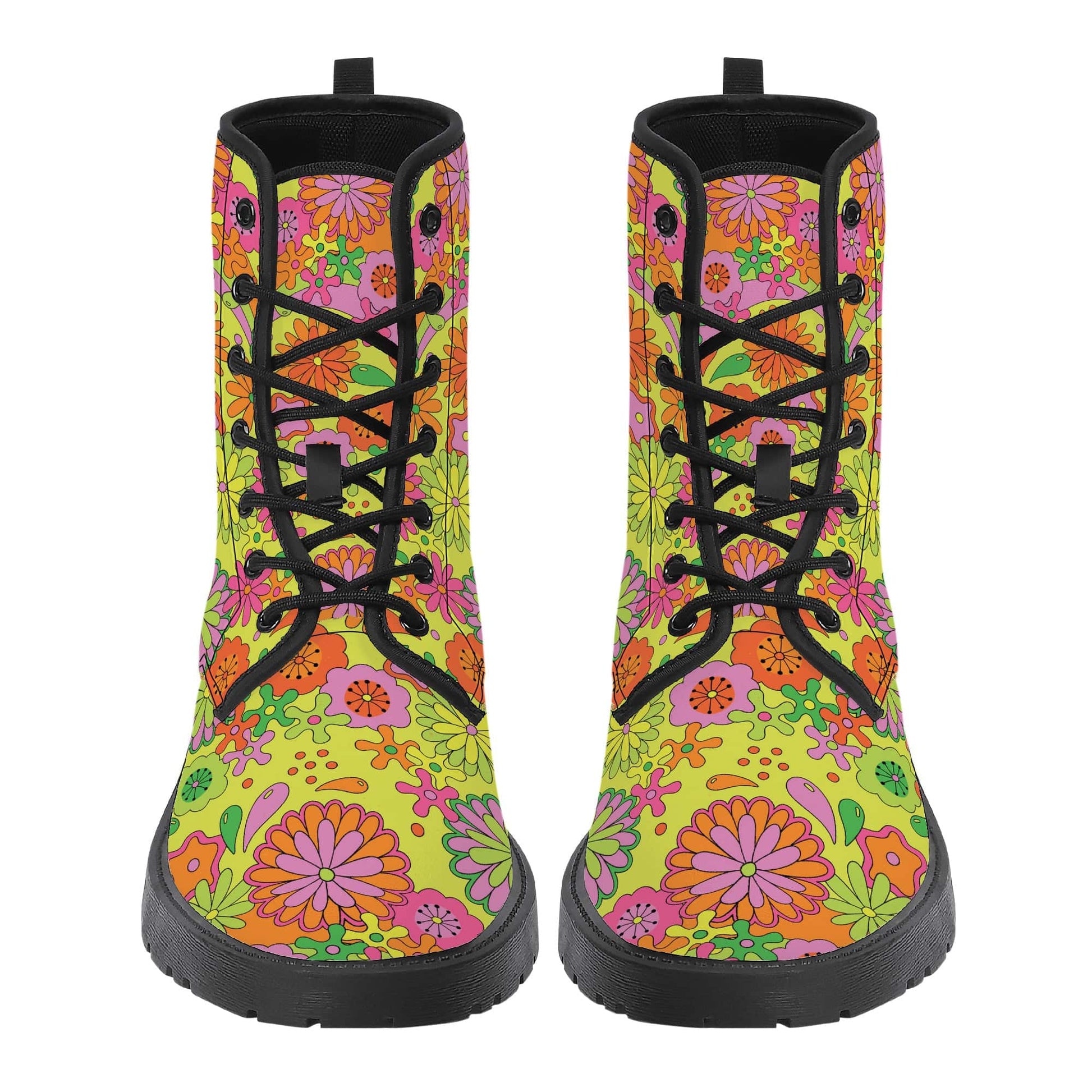 Trippy Flowers Vegan Leather Boots