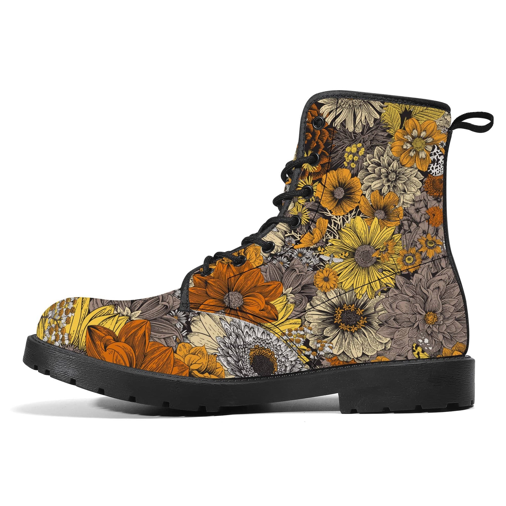 Fall Flowers Vegan Leather Boots