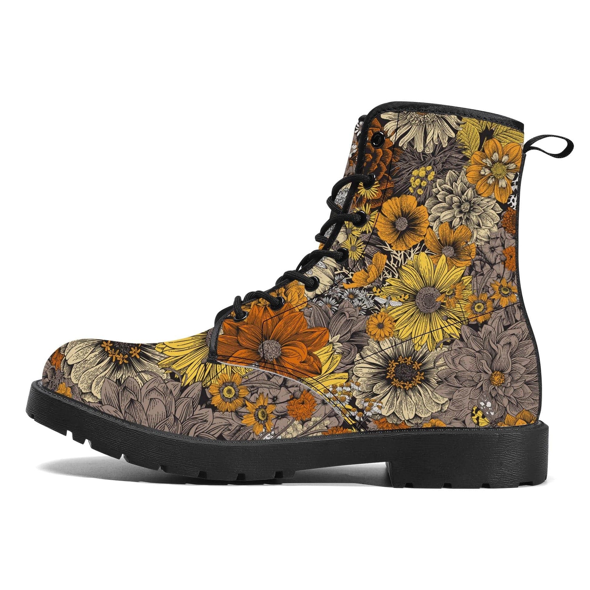 Fall Flowers Vegan Leather Boots