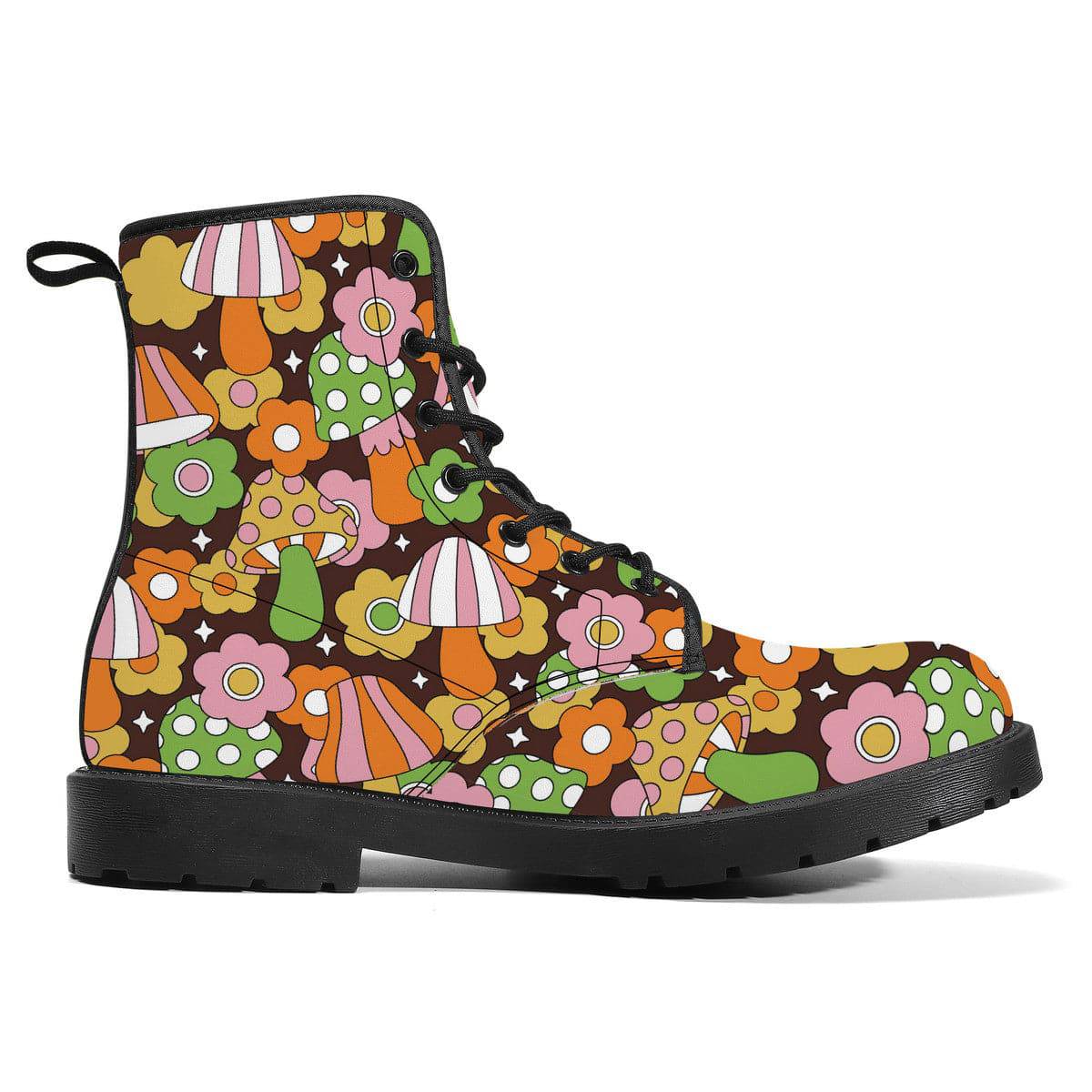 Retro Fungi Love Vegan Leather Boots