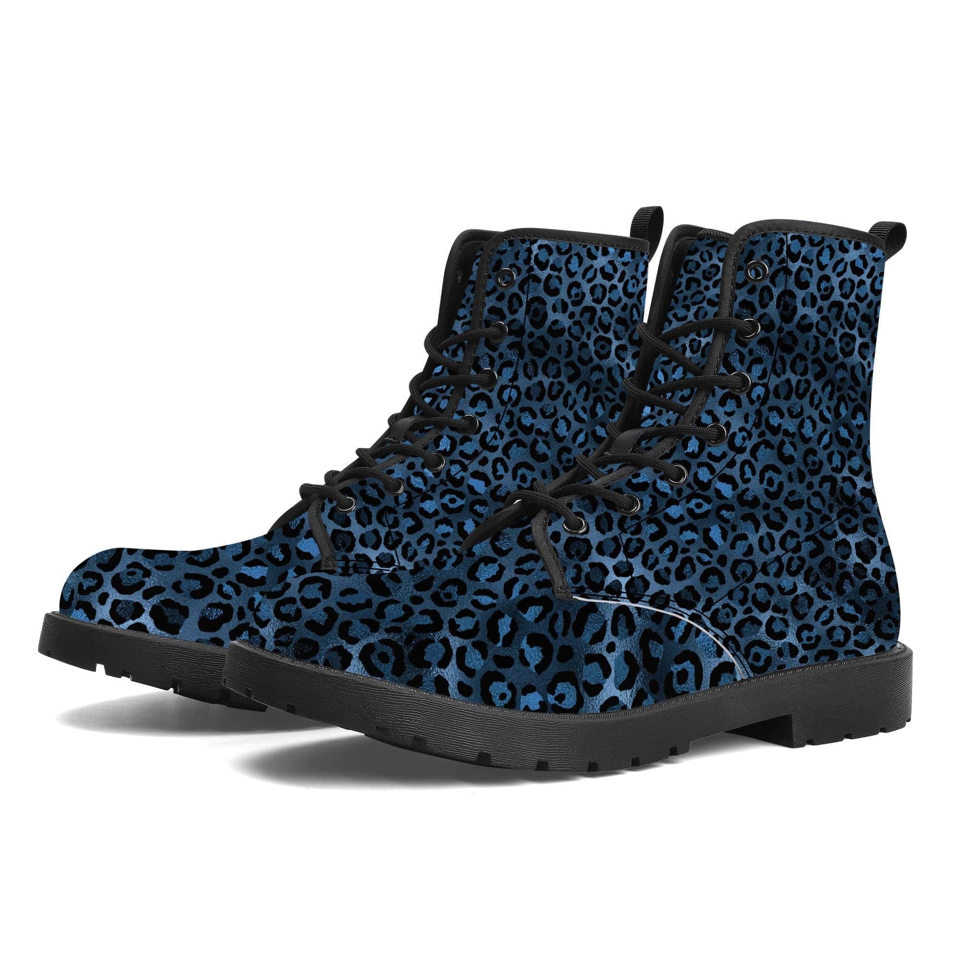 Blue Cheetah Vegan Leather Boots