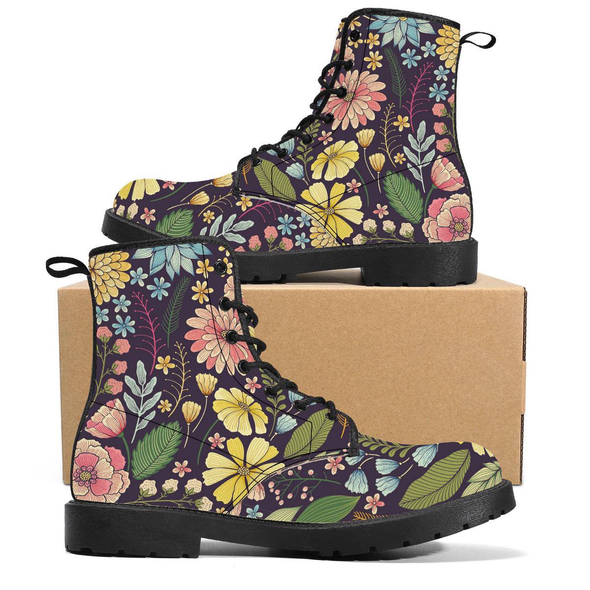 Vintage Botanical Vegan Leather Boots