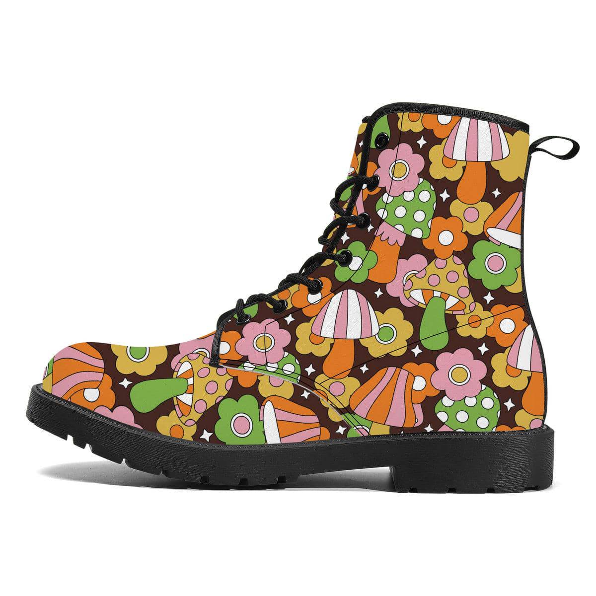 Retro Fungi Love Vegan Leather Boots