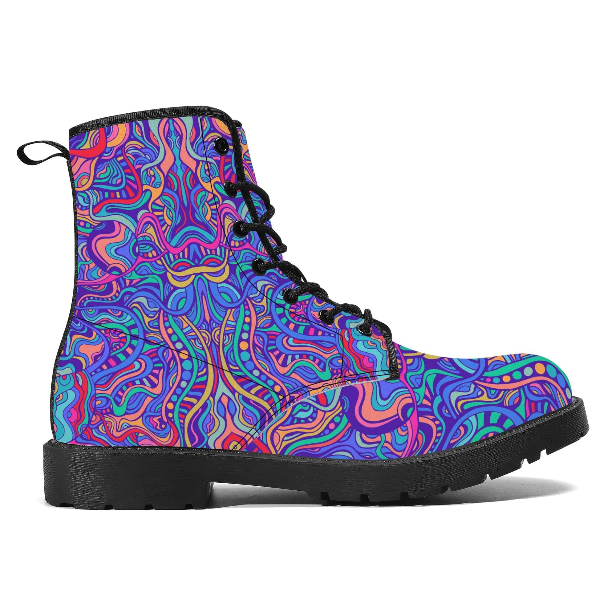 Psychedelic Aurora Vegan Leather Boots