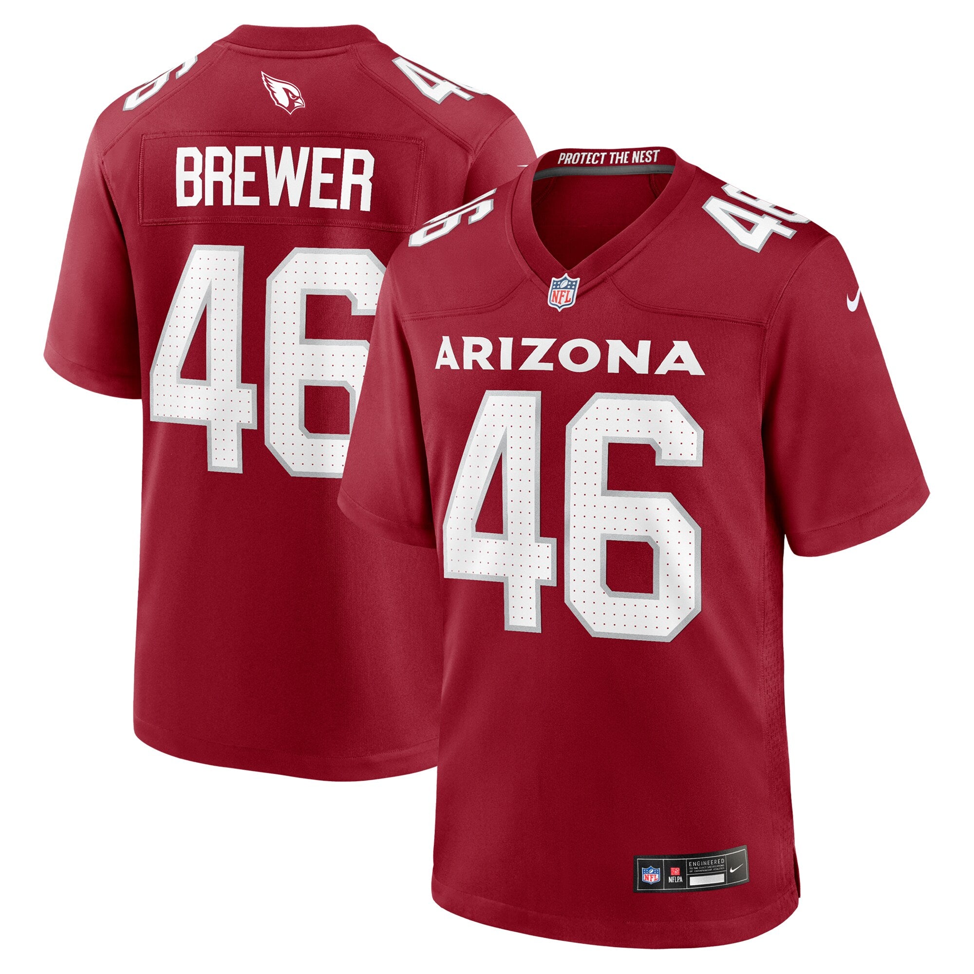 Aaron Brewer Arizona Cardinals Nike Team Game Jersey -  Cardinal