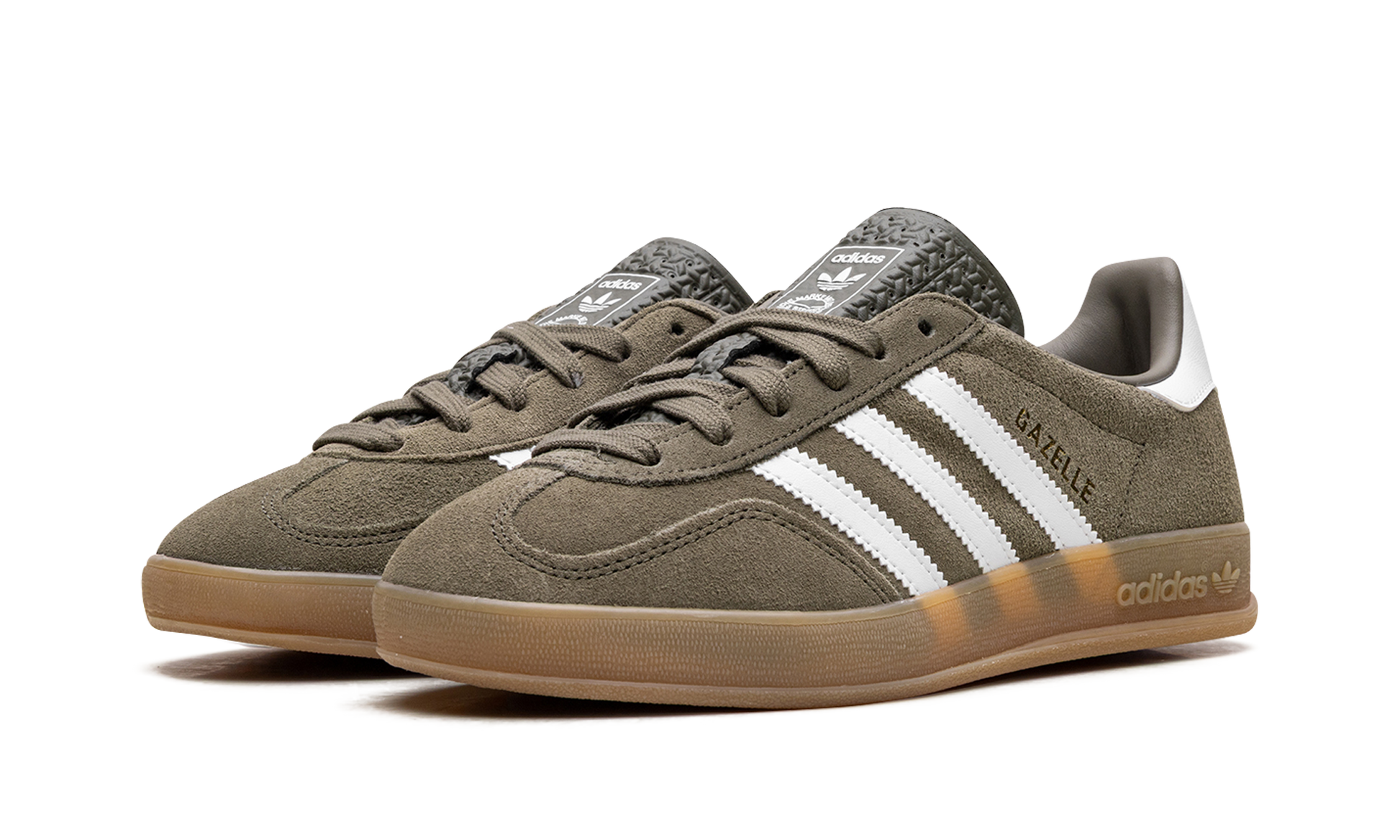 Adidas Gazelle Indoor "Olive Strata Cloud White Gum" JQ0174