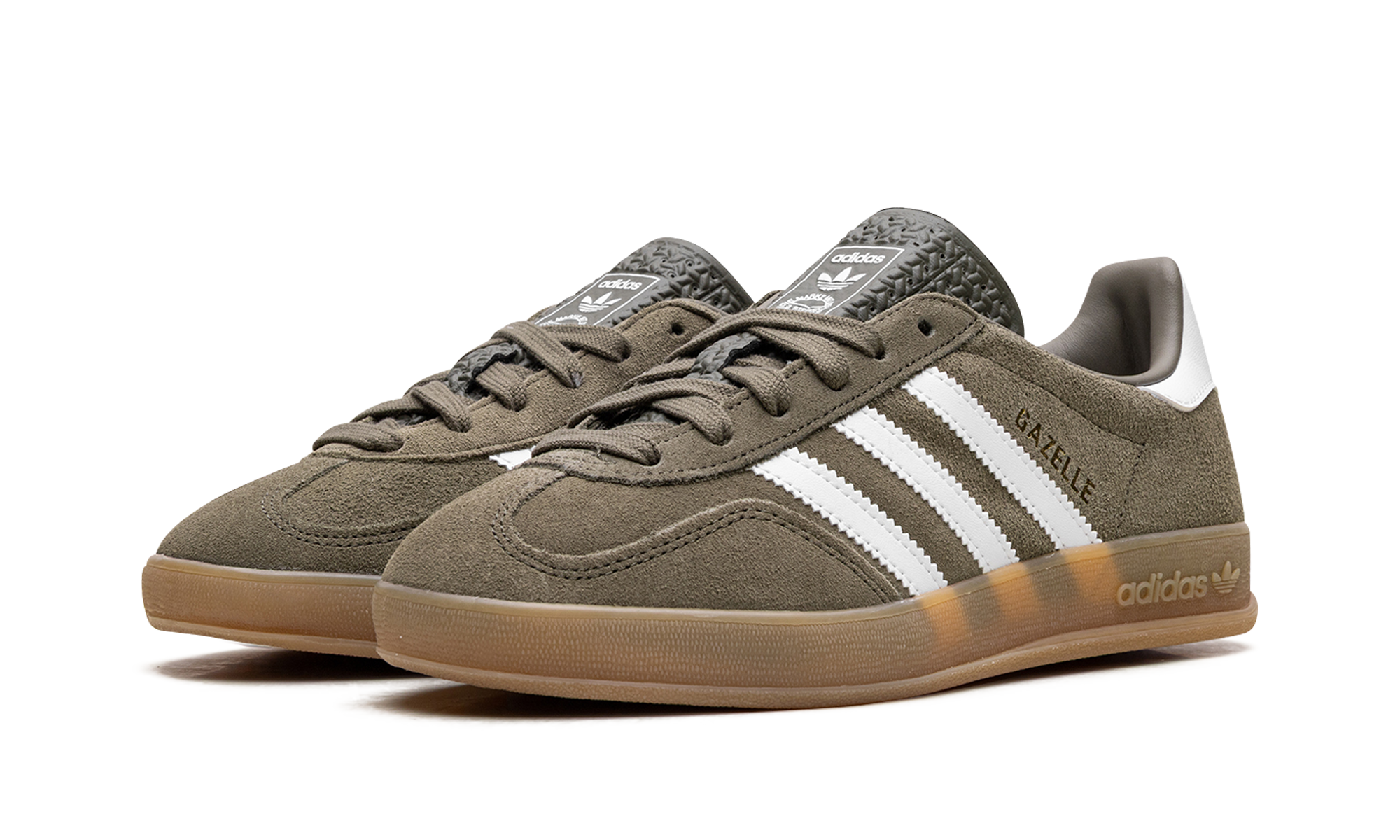 Adidas Gazelle Indoor "Olive Strata Cloud White Gum" JQ0174
