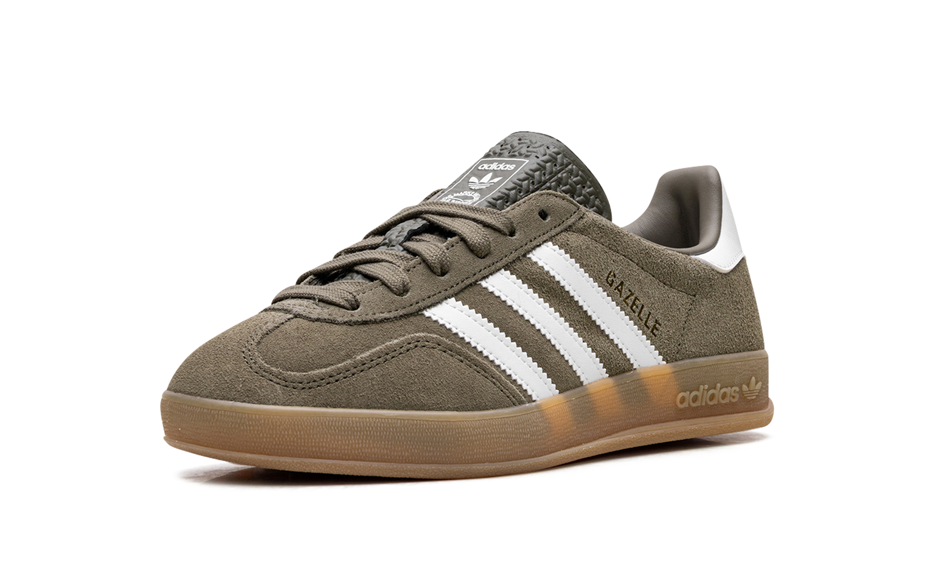 Adidas Gazelle Indoor "Olive Strata Cloud White Gum" JQ0174