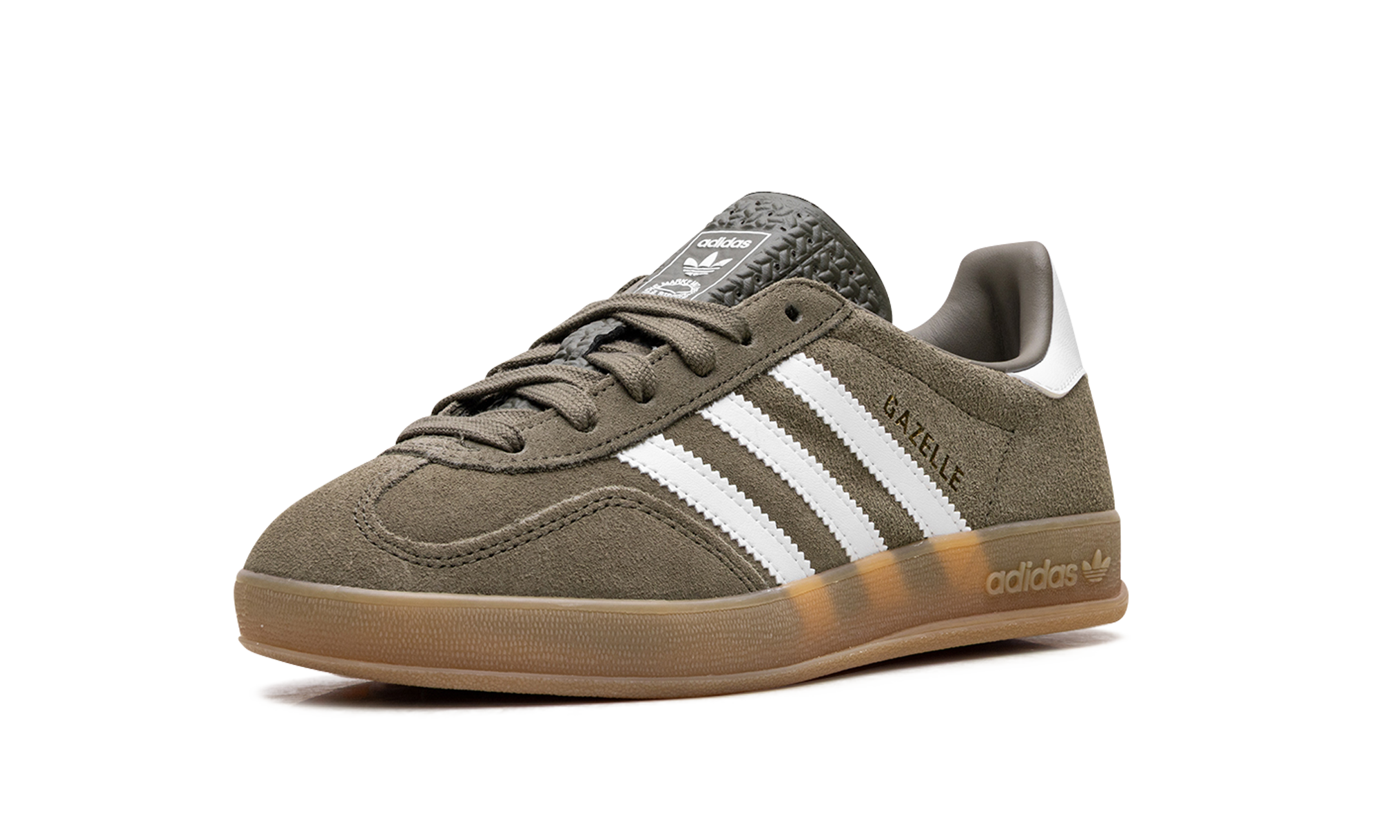 Adidas Gazelle Indoor "Olive Strata Cloud White Gum" JQ0174