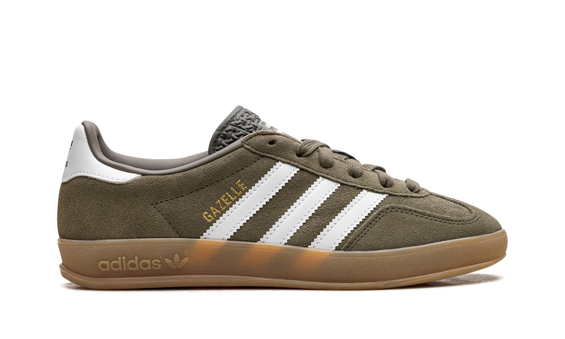 Adidas Gazelle Indoor "Olive Strata Cloud White Gum" JQ0174