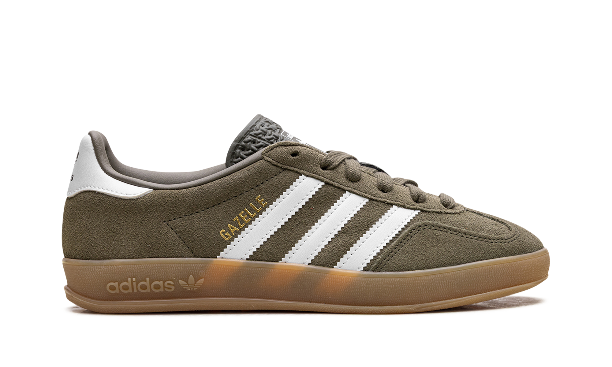 Adidas Gazelle Indoor "Olive Strata Cloud White Gum" JQ0174