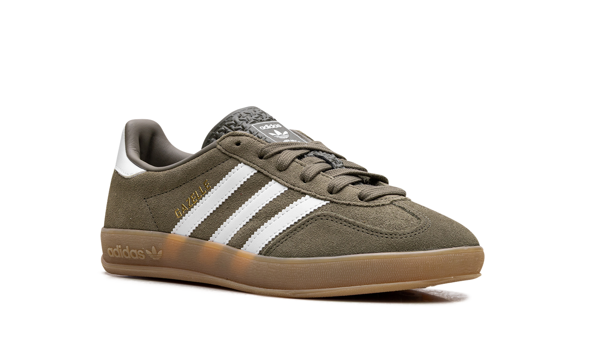 Adidas Gazelle Indoor "Olive Strata Cloud White Gum" JQ0174