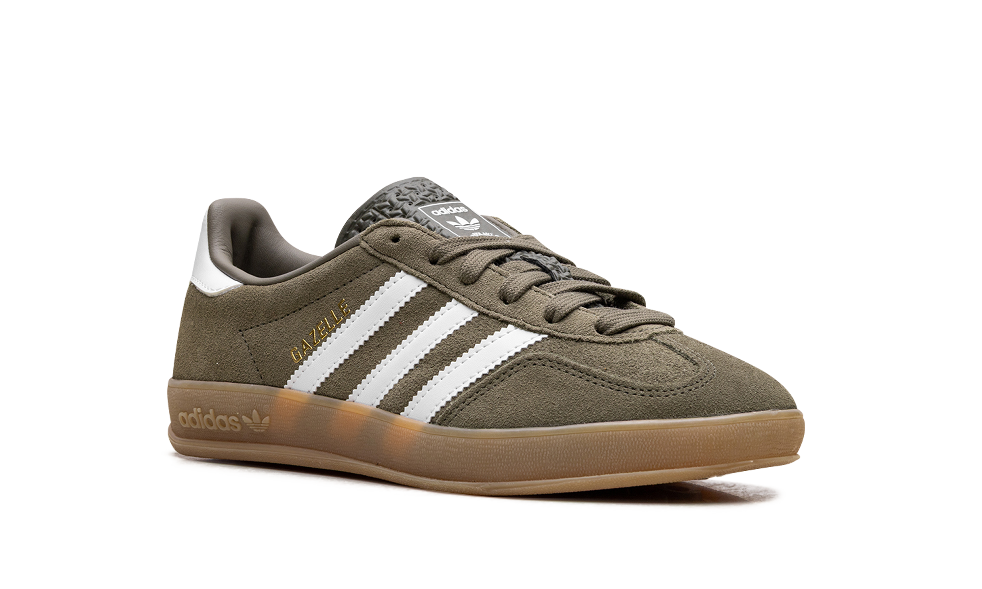 Adidas Gazelle Indoor "Olive Strata Cloud White Gum" JQ0174