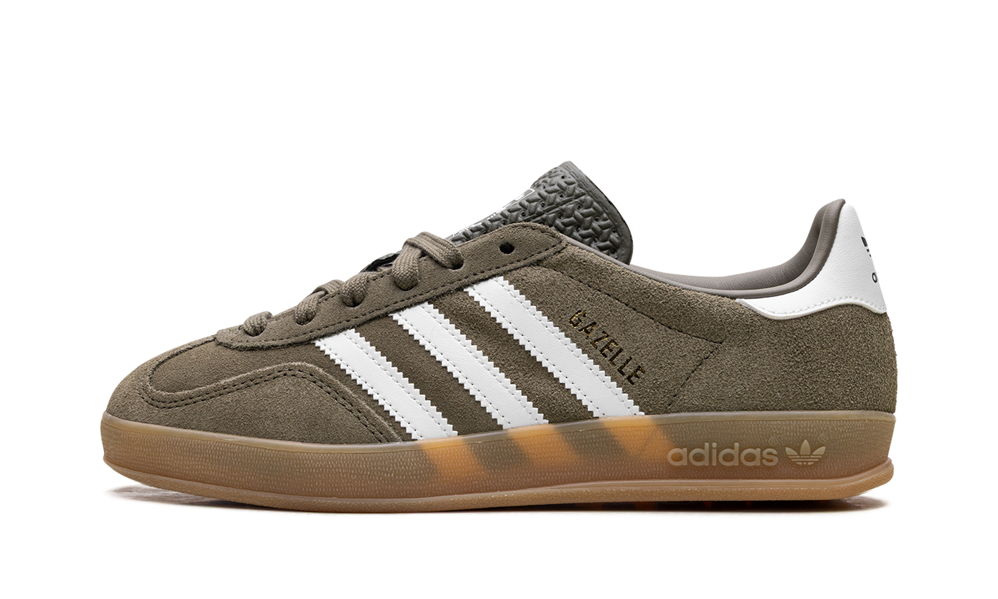 Adidas Gazelle Indoor "Olive Strata Cloud White Gum" JQ0174