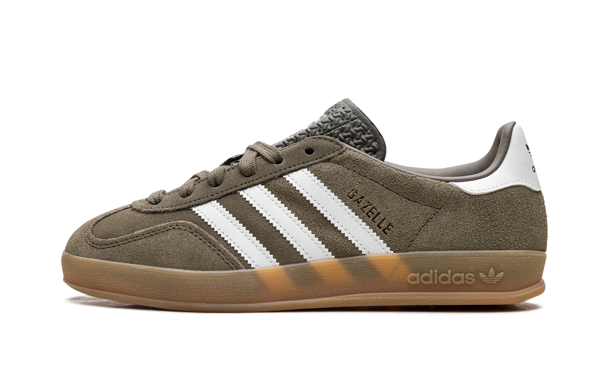 Adidas Gazelle Indoor "Olive Strata Cloud White Gum" JQ0174