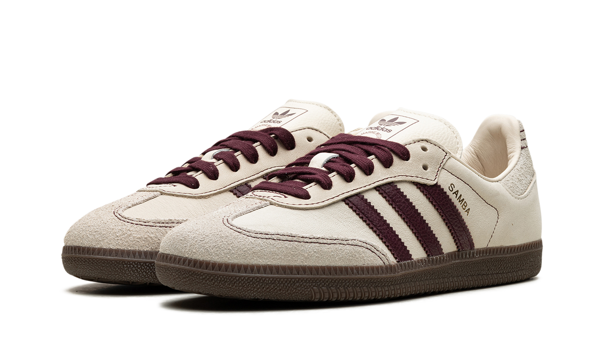 Adidas Samba OG WMNS "Wonder White Maroon" IG1987