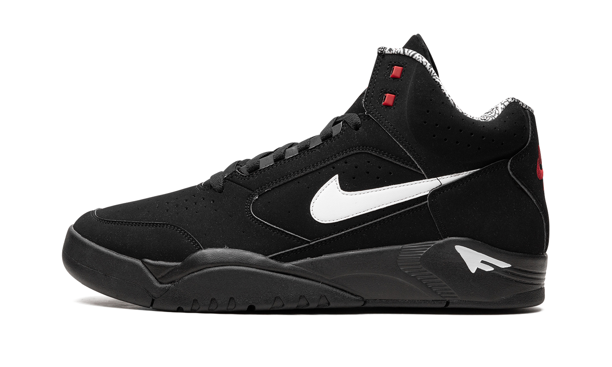 Air Flight Lite Mid "black White Varsity Red" - 1