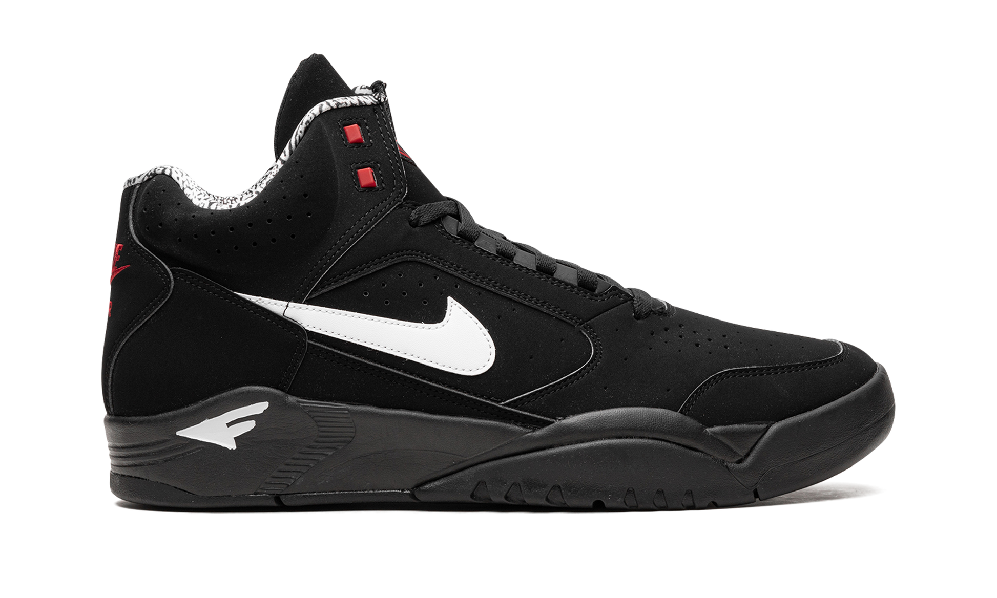 Air Flight Lite Mid "black White Varsity Red" - 6