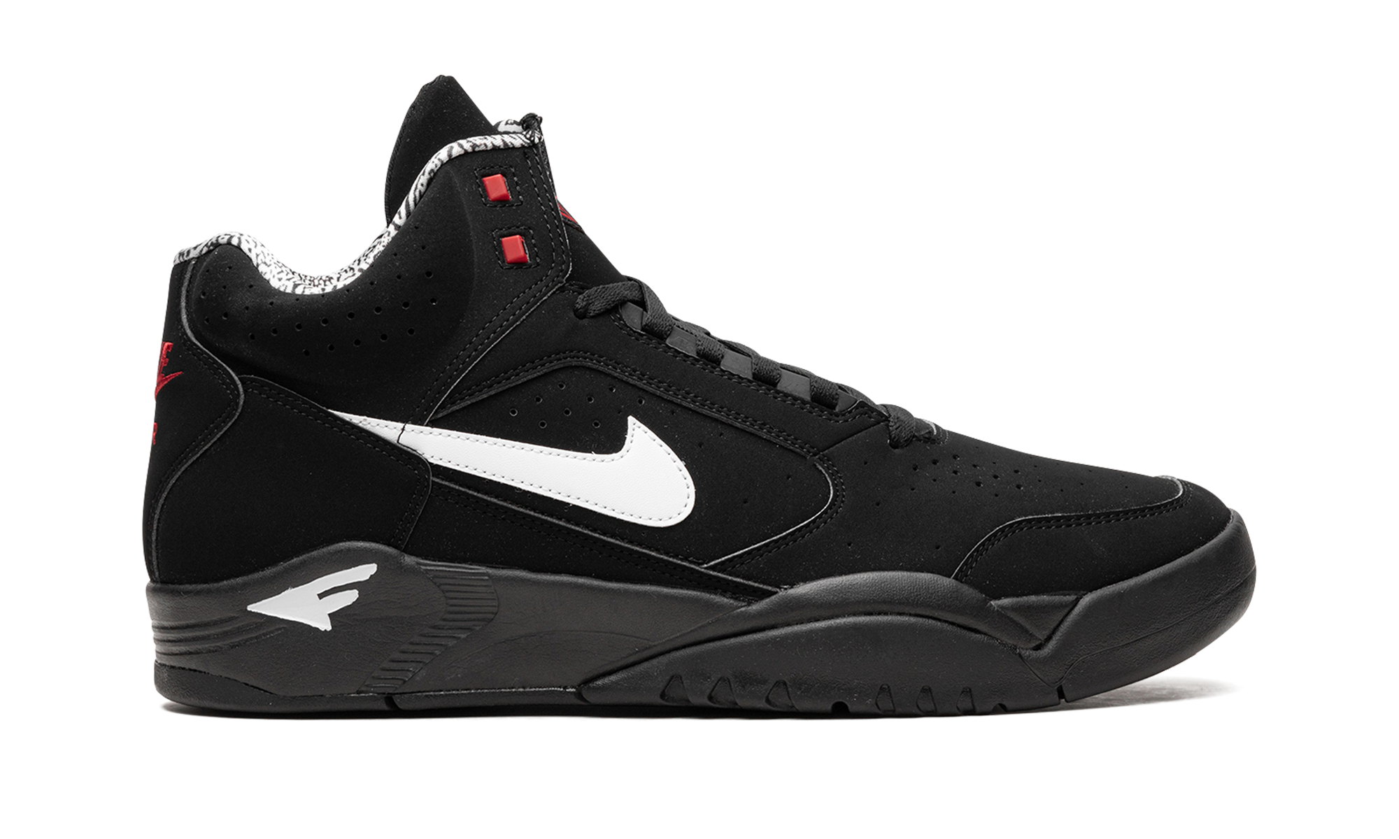 Air Flight Lite Mid "black White Varsity Red" - 6