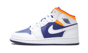 Air Jordan 1 Mid Gs "white Deep Royal Blue" - 1