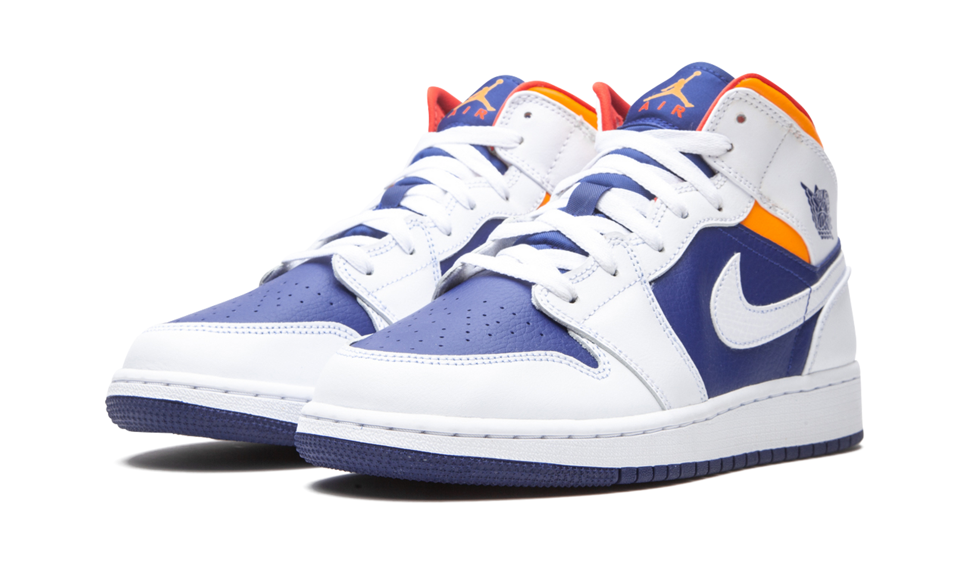 Air Jordan 1 Mid Gs "white Deep Royal Blue" - 2