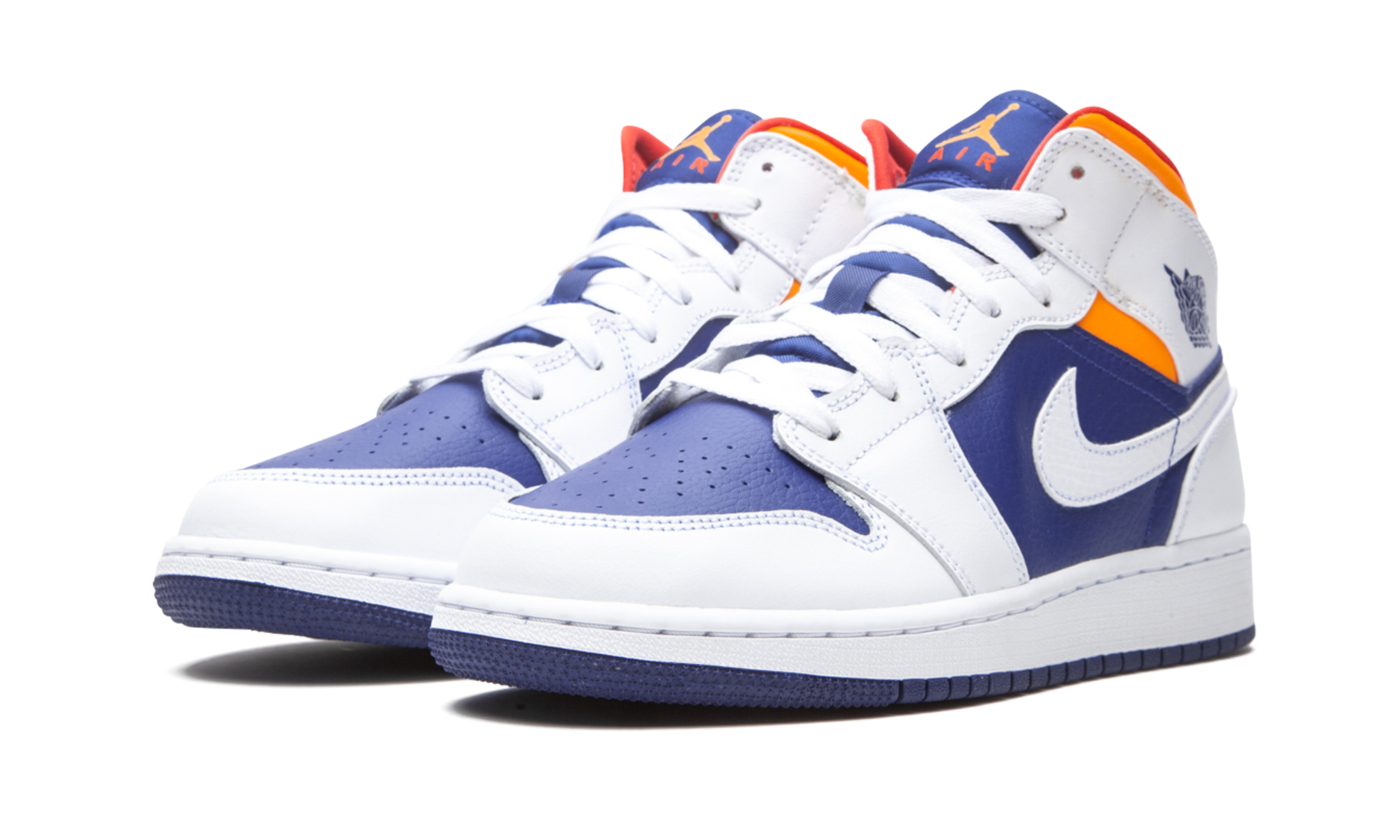Air Jordan 1 Mid Gs "white Deep Royal Blue" - 2