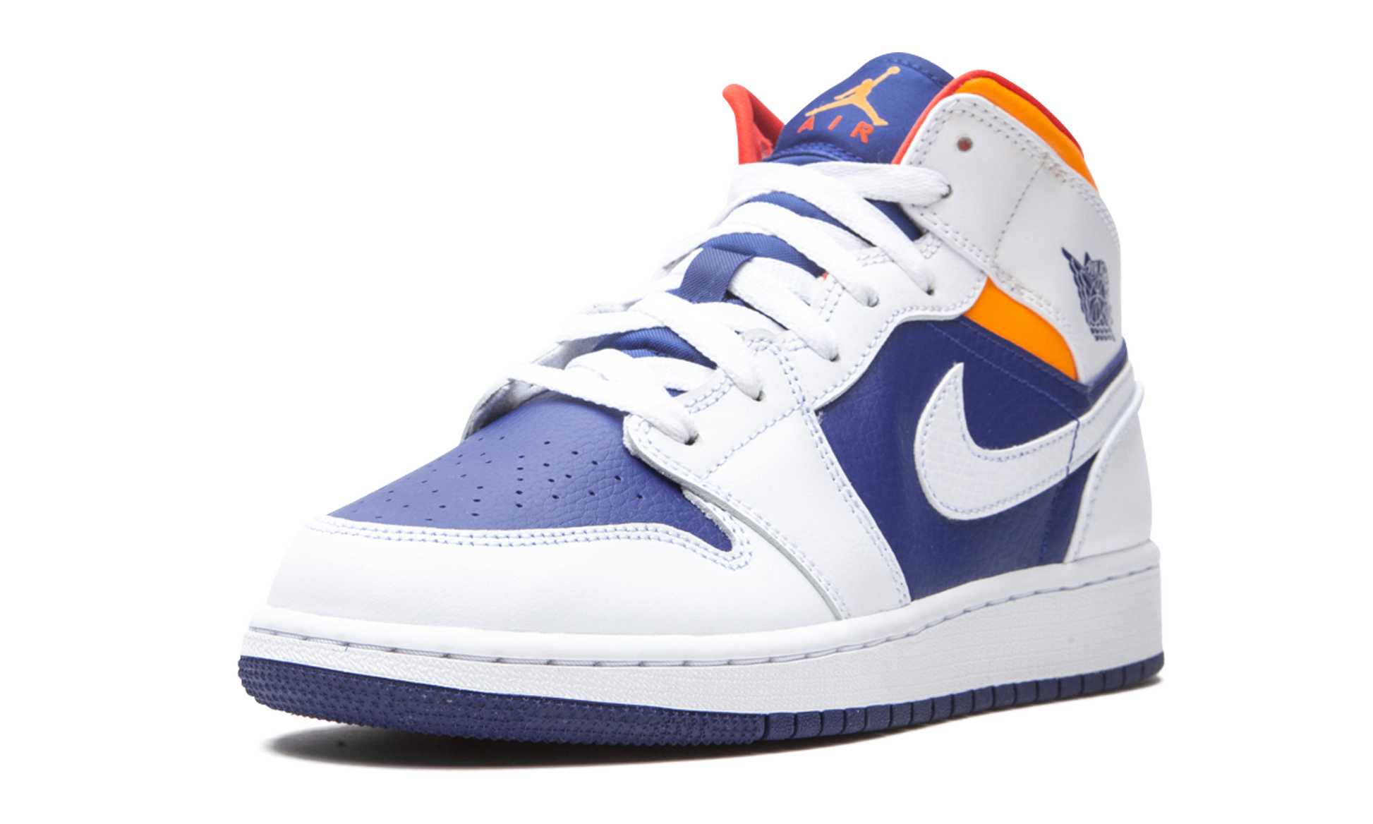 Air Jordan 1 Mid Gs "white Deep Royal Blue" - 4